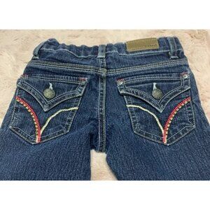 Yaso Jeans Girls Size 4 Jeans Medium Wash Embroidered Pockets Adjustable Waist